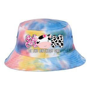 Funny Cow Mom Of The Birthday Girl Cow Farm Birthday Family Tie Dye Newport Bucket Hat