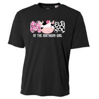 Funny Cow Mom Of The Birthday Girl Cow Farm Birthday Family Cooling Performance Crew T-Shirt