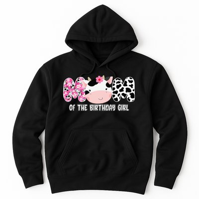 Funny Cow Mom Of The Birthday Girl Cow Farm Birthday Family Hoodie