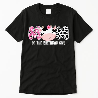 Funny Cow Mom Of The Birthday Girl Cow Farm Birthday Family Tall T-Shirt