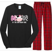 Funny Cow Mom Of The Birthday Girl Cow Farm Birthday Family Long Sleeve Pajama Set