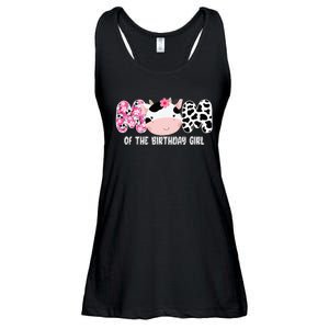 Funny Cow Mom Of The Birthday Girl Cow Farm Birthday Family Ladies Essential Flowy Tank