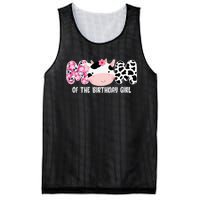 Funny Cow Mom Of The Birthday Girl Cow Farm Birthday Family Mesh Reversible Basketball Jersey Tank