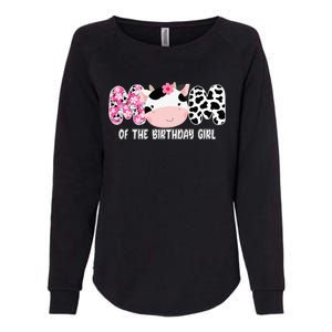 Funny Cow Mom Of The Birthday Girl Cow Farm Birthday Family Womens California Wash Sweatshirt