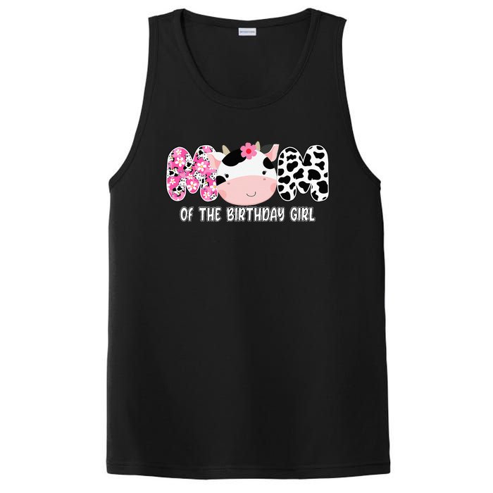 Funny Cow Mom Of The Birthday Girl Cow Farm Birthday Family PosiCharge Competitor Tank