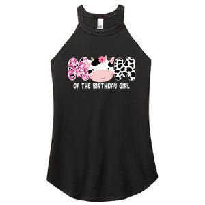 Funny Cow Mom Of The Birthday Girl Cow Farm Birthday Family Women's Perfect Tri Rocker Tank