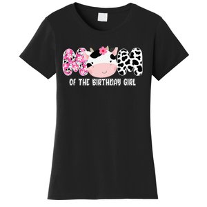 Funny Cow Mom Of The Birthday Girl Cow Farm Birthday Family Women's T-Shirt