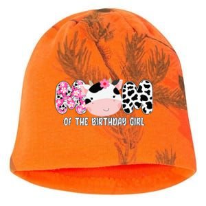 Funny Cow Mom Of The Birthday Girl Cow Farm Birthday Family Kati - Camo Knit Beanie