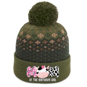 Funny Cow Mom Of The Birthday Girl Cow Farm Birthday Family The Baniff Cuffed Pom Beanie