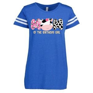 Funny Cow Mom Of The Birthday Girl Cow Farm Birthday Family Enza Ladies Jersey Football T-Shirt