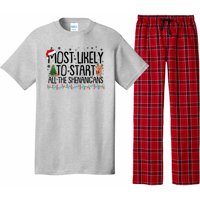 Funny Christmas Most Likely To Start All The Shenanigans Pajama Set