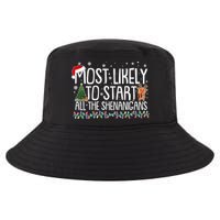 Funny Christmas Most Likely To Start All The Shenanigans Cool Comfort Performance Bucket Hat