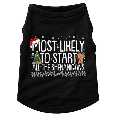 Funny Christmas Most Likely To Start All The Shenanigans Doggie Tank