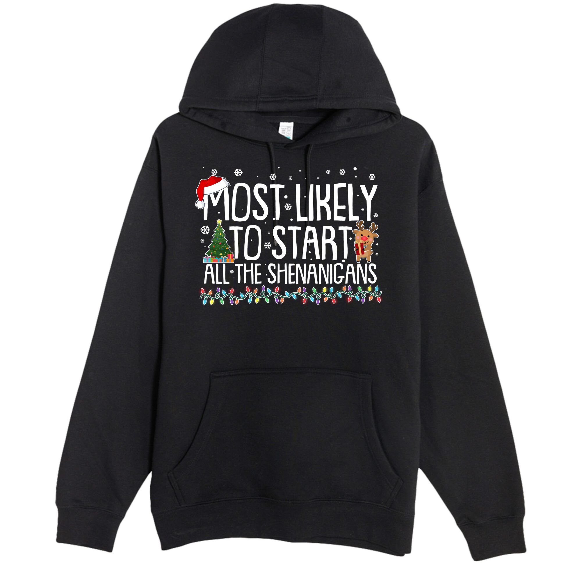 Funny Christmas Most Likely To Start All The Shenanigans Premium Pullover Hoodie