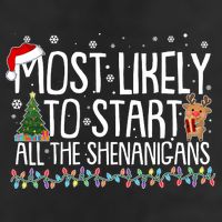 Funny Christmas Most Likely To Start All The Shenanigans 25L Jumbo Tote