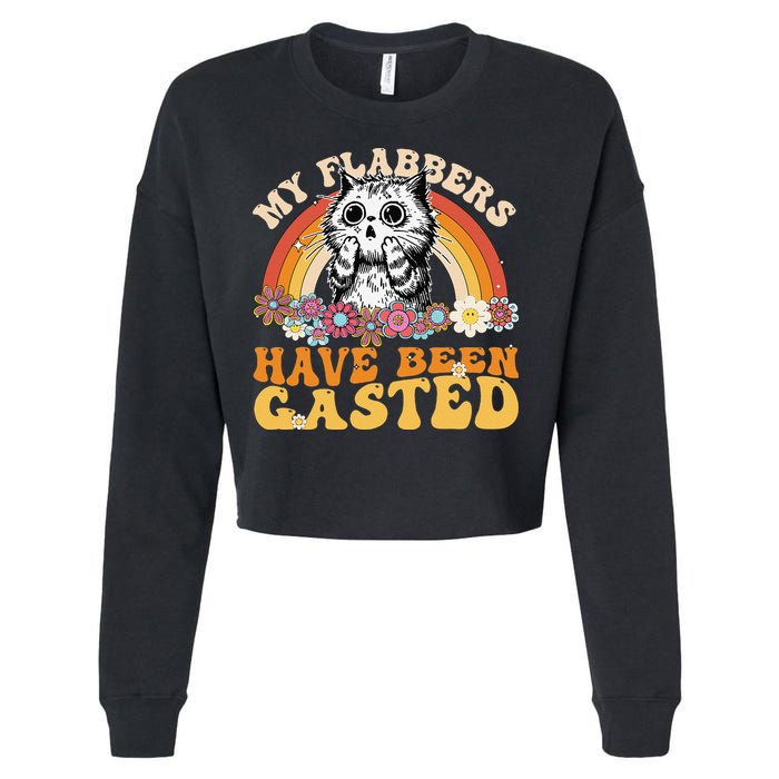 Funny Cat Meme My Flabbers Have Been Gasted Cropped Pullover Crew