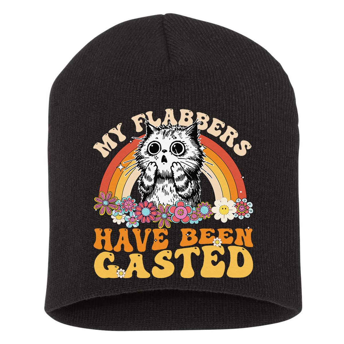 Funny Cat Meme My Flabbers Have Been Gasted Short Acrylic Beanie