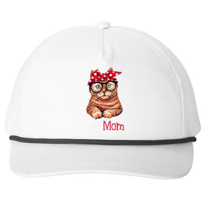 Funny Cat Mom Cat Lovers Mothers Day Mom Funny Mothers Gift Snapback Five-Panel Rope Hat