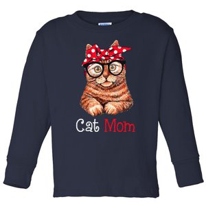 Funny Cat Mom Cat Lovers Mothers Day Mom Funny Mothers Gift Toddler Long Sleeve Shirt