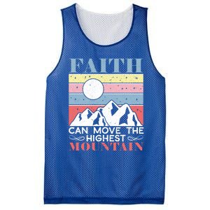 Faith Can Move The Highest Mountain Christian Believer Meaningful Gift Mesh Reversible Basketball Jersey Tank