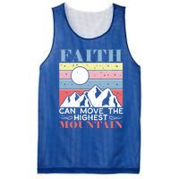 Faith Can Move The Highest Mountain Christian Believer Meaningful Gift Mesh Reversible Basketball Jersey Tank