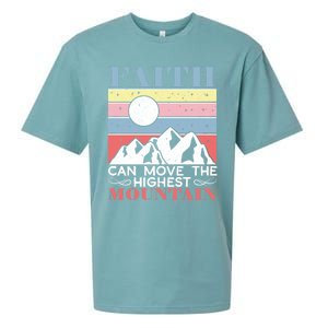 Faith Can Move The Highest Mountain Christian Believer Meaningful Gift Sueded Cloud Jersey T-Shirt