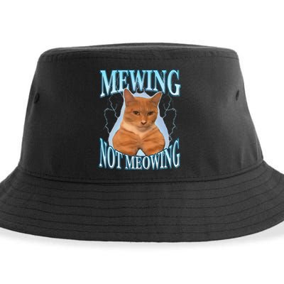 Funny Cat Meme Mewing Looksmax Meowing Cat Trend Sustainable Bucket Hat