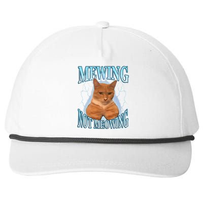 Funny Cat Meme Mewing Looksmax Meowing Cat Trend Snapback Five-Panel Rope Hat