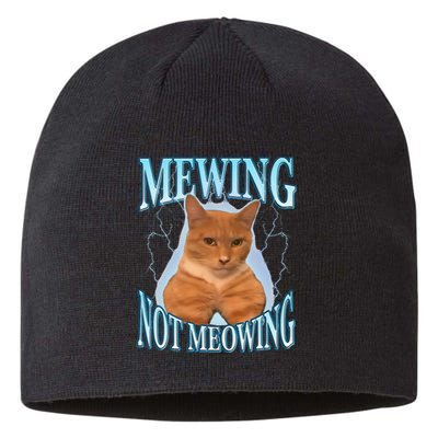 Funny Cat Meme Mewing Looksmax Meowing Cat Trend Sustainable Beanie