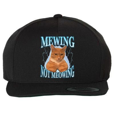 Funny Cat Meme Mewing Looksmax Meowing Cat Trend Wool Snapback Cap