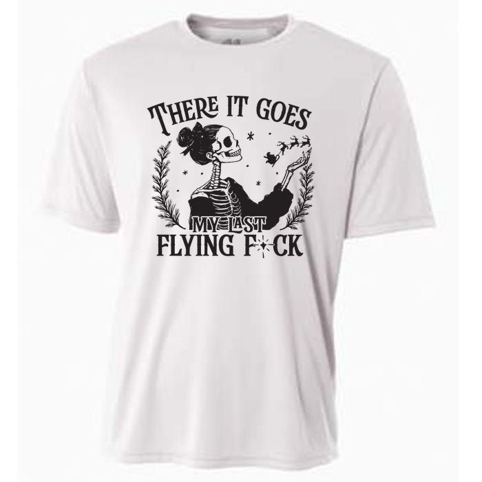 Funny Christmas My Last Flying Fuck Mom Christmas Cooling Performance Crew T-Shirt