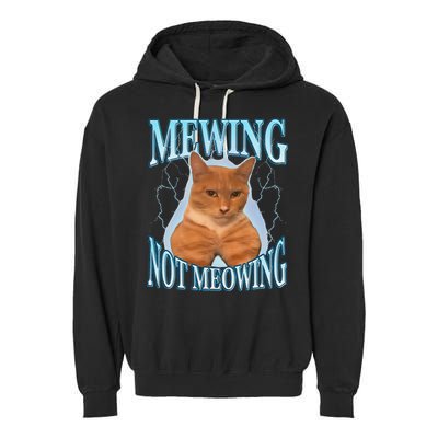 Funny Cat Meme With Meowing Looksmax Meowing Cat Garment-Dyed Fleece Hoodie