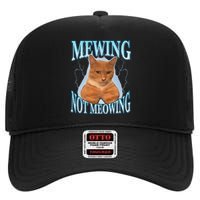 Funny Cat Meme With Meowing Looksmax Meowing Cat High Crown Mesh Back Trucker Hat