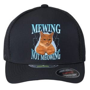 Funny Cat Meme With Meowing Looksmax Meowing Cat Flexfit Unipanel Trucker Cap