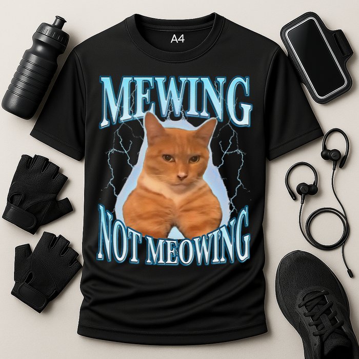 Funny Cat Meme With Meowing Looksmax Meowing Cat Performance Shirt