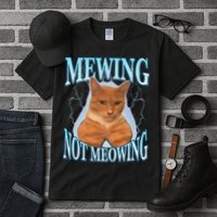 Funny Cat Meme With Meowing Looksmax Meowing Cat Tall T-Shirt