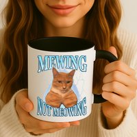 Funny Cat Meme With Meowing Looksmax Meowing Cat Mug