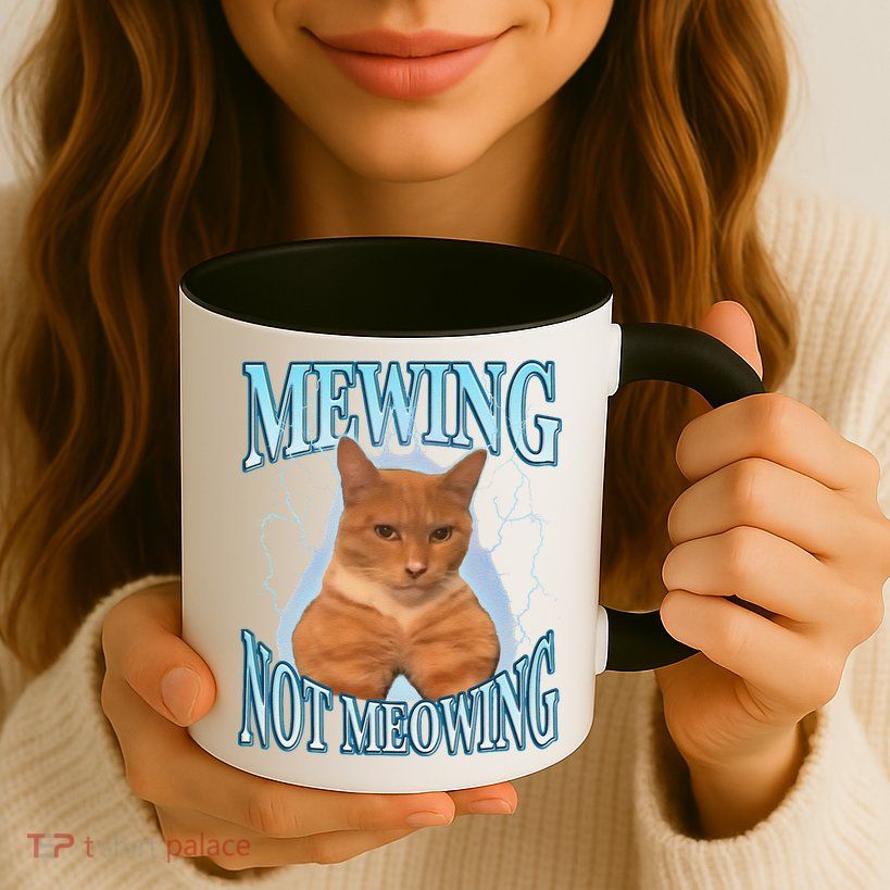 Funny Cat Meme With Meowing Looksmax Meowing Cat Mug