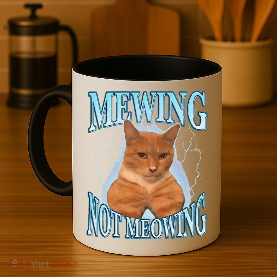 Funny Cat Meme With Meowing Looksmax Meowing Cat Mug
