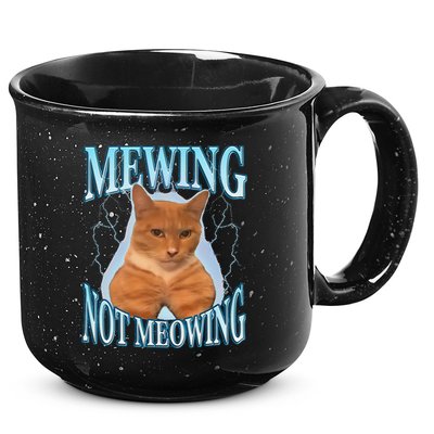 Funny Cat Meme With Meowing Looksmax Meowing Cat 15oz Campfire Ceramic Mug