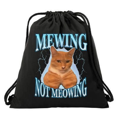 Funny Cat Meme With Meowing Looksmax Meowing Cat Drawstring Bag