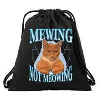 Funny Cat Meme With Meowing Looksmax Meowing Cat Drawstring Bag