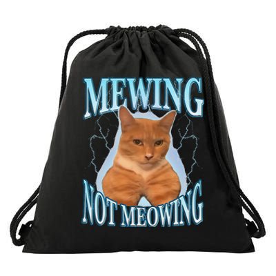 Funny Cat Meme With Meowing Looksmax Meowing Cat Drawstring Bag