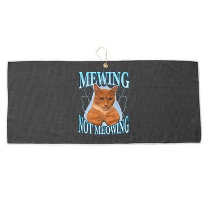 Funny Cat Meme With Meowing Looksmax Meowing Cat Large Microfiber Waffle Golf Towel