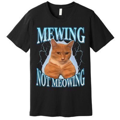 Funny Cat Meme With Meowing Looksmax Meowing Cat Premium T-Shirt