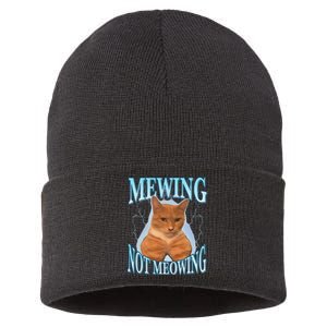 Funny Cat Meme With Meowing Looksmax Meowing Cat Sustainable Knit Beanie