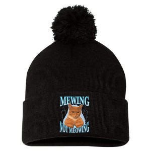 Funny Cat Meme With Meowing Looksmax Meowing Cat Pom Pom 12in Knit Beanie