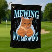 Funny Cat Meme With Meowing Looksmax Meowing Cat Golf Towel