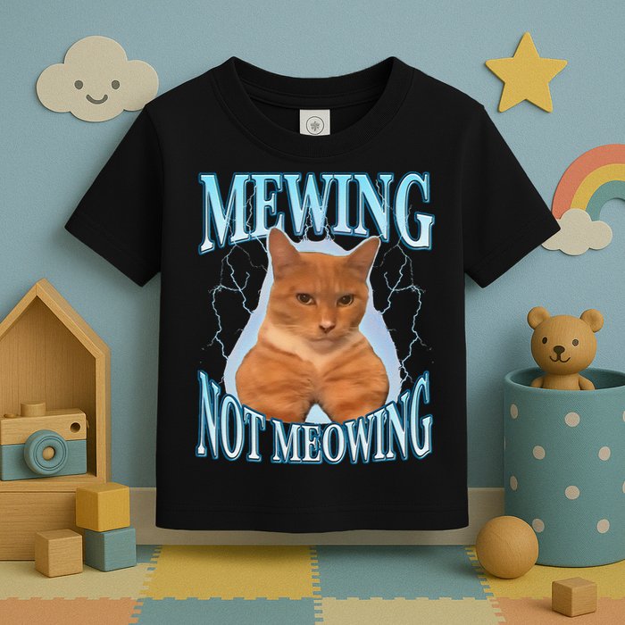 Funny Cat Meme With Meowing Looksmax Meowing Cat Toddler T-Shirt