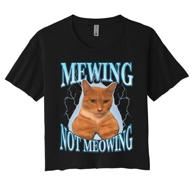 Funny Cat Meme With Meowing Looksmax Meowing Cat Crop Top